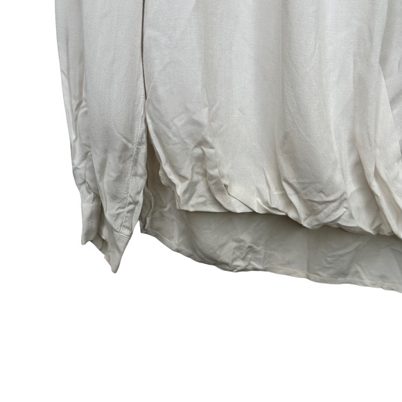 Velvet by Graham and Spencer trinette cream mixed media cotton blend blouse XS - Picture 8 of 10